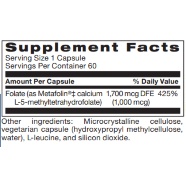 L-MethylFolate 1mg - 60ct - Image 2