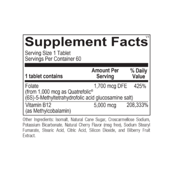 Methyl-B12 5mg/B9 1mg/MD Folate/B12 60c - Image 3