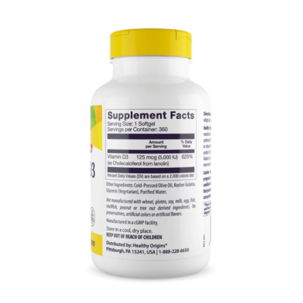 Vitamin D3 5,000 IU - 360 Softgels - Image 2