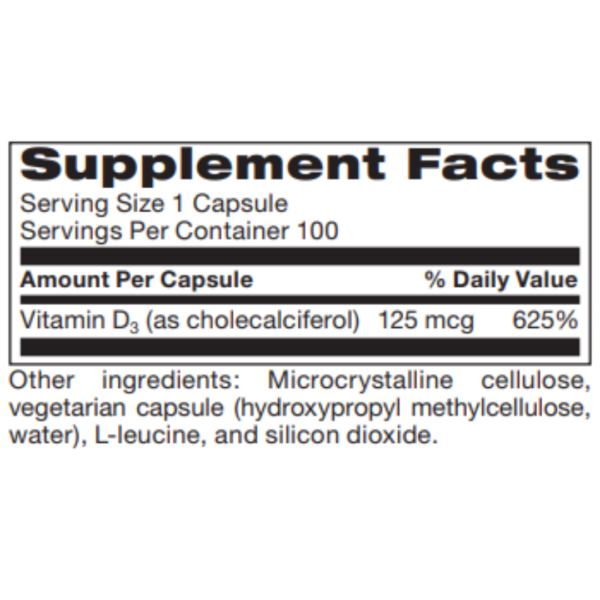 Vitamin D3  5,000 IU- 100 capsules - Image 2