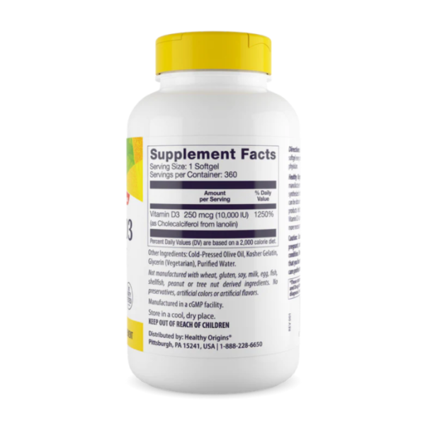 Vitamin D3 10,000 IU - 360 softgels - Image 2