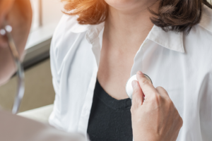 doctor examining a patient's heart health