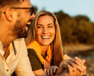 Happy couple enjoying the outdoors